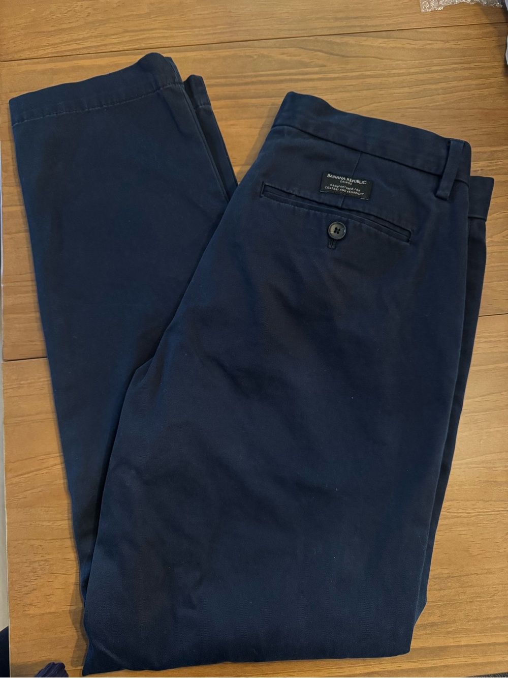Banana Republic Navy Tapered Fit Chino Pants